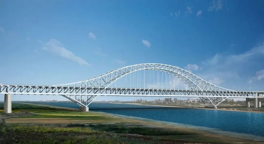 最大跨度公铁两用钢桁拱桥.最大尺度炭纤维复合材料拉索.