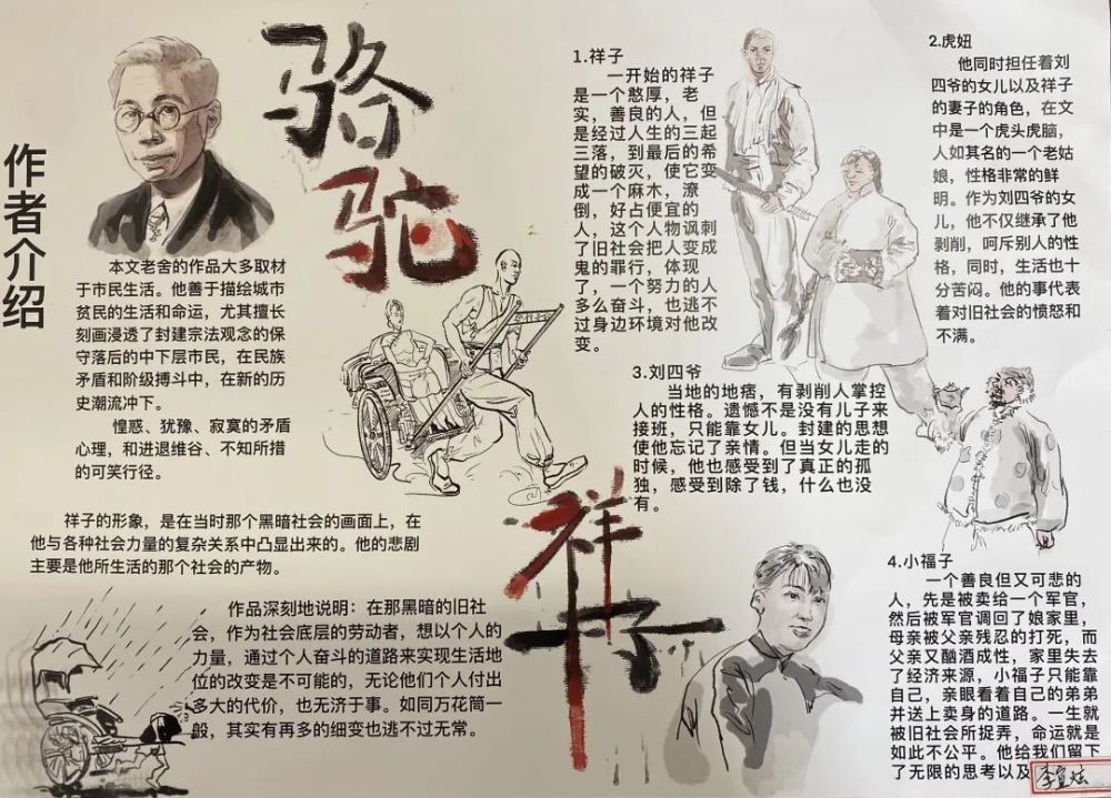 读书节┃初一年级骆驼祥子小报展示