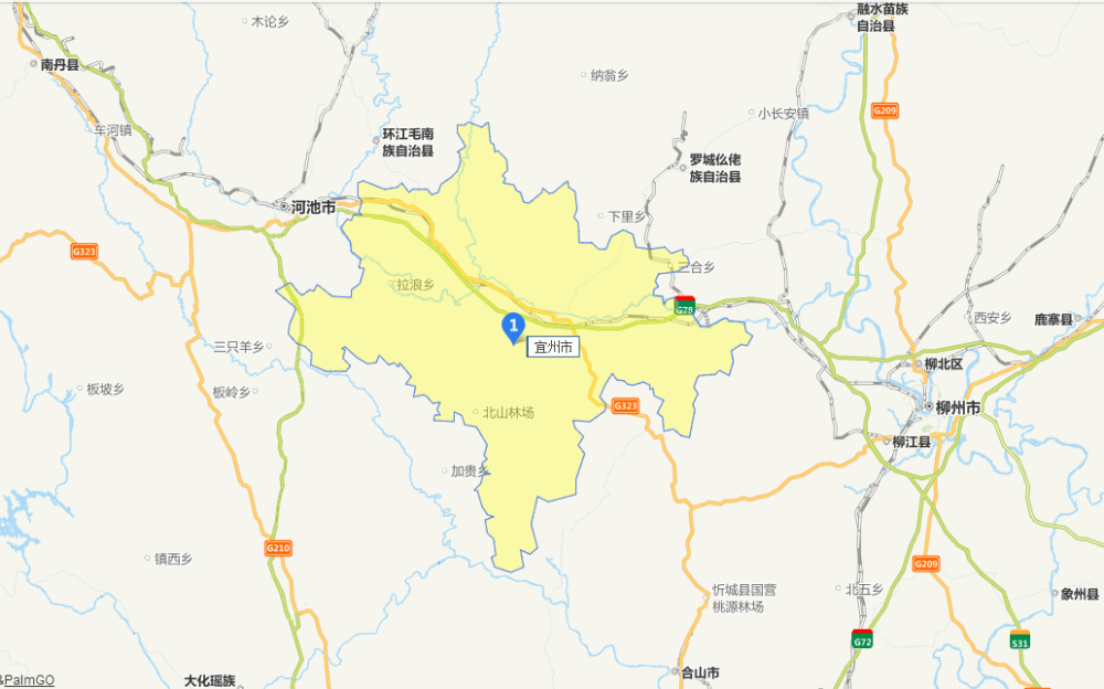 河池市正东,东和东北分别与柳州市柳城县,柳江区和罗城县接壤,西连