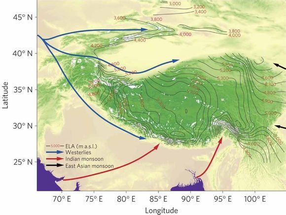 盘点青藏高原对中国及周边地区气候环境的影响