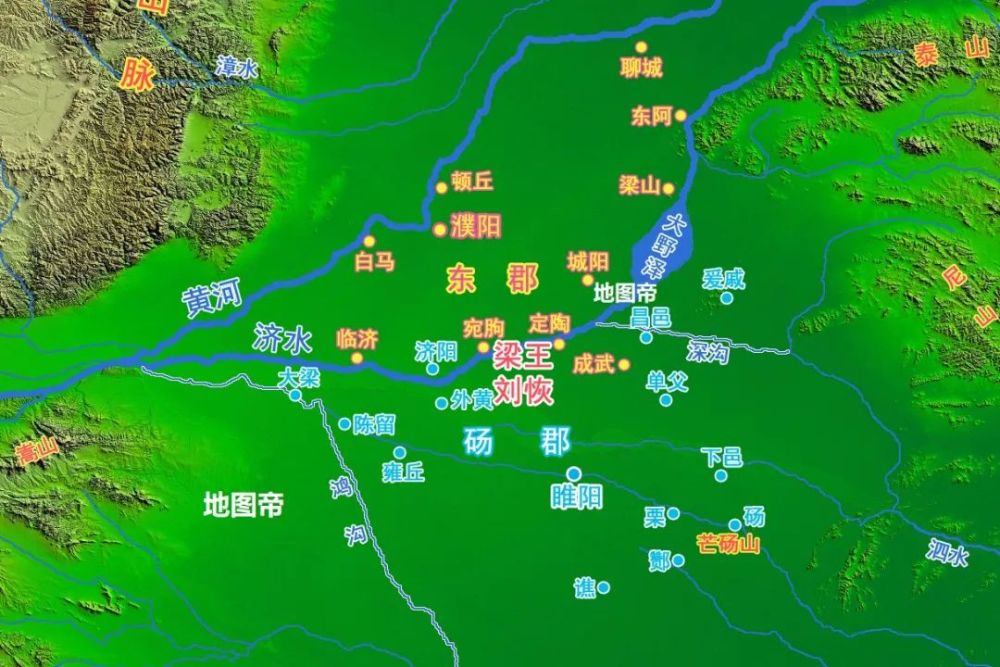 此时的梁国相当于秦朝的东郡和砀郡,近似战国末魏国的版图,后经多次