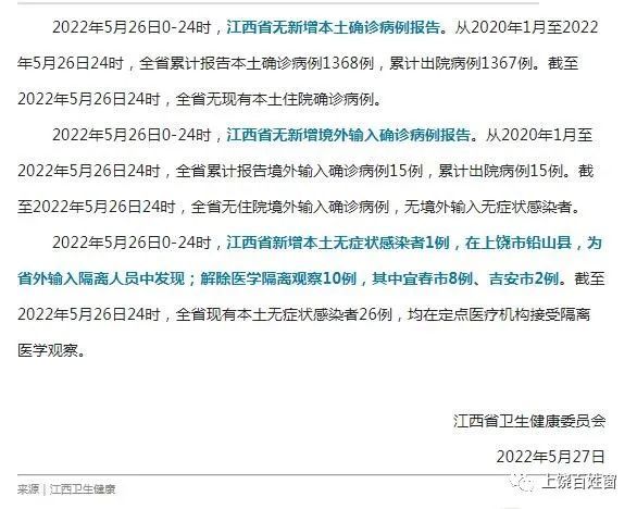 江西省最新疫情情况通报