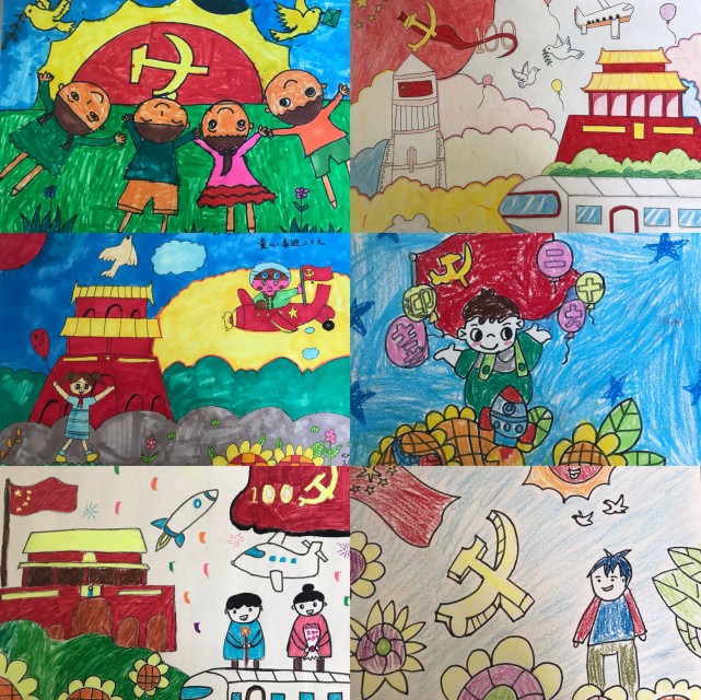 喜迎二十大童心永向党宝应曹甸镇幼儿园举行童心绘党绘画作品展活动