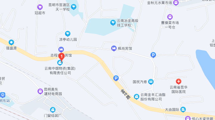 凉亭村区位图,距昆华医院东院还有一定距离从地图上看,凉亭村靠近c