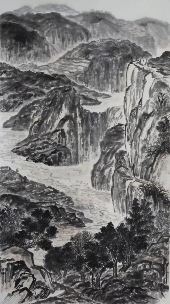 董佳瑞《浩浩风起波》国画展览期间,严格落实扫码,测温,全程佩戴口罩