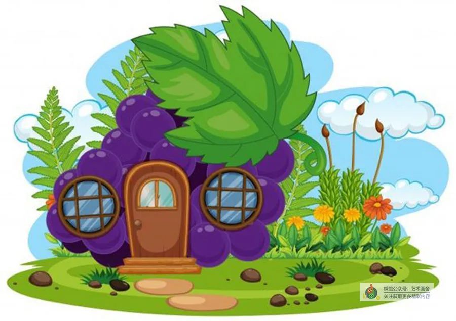 简笔画水果房子蔬菜房子你会设计一栋什么样的房子呢
