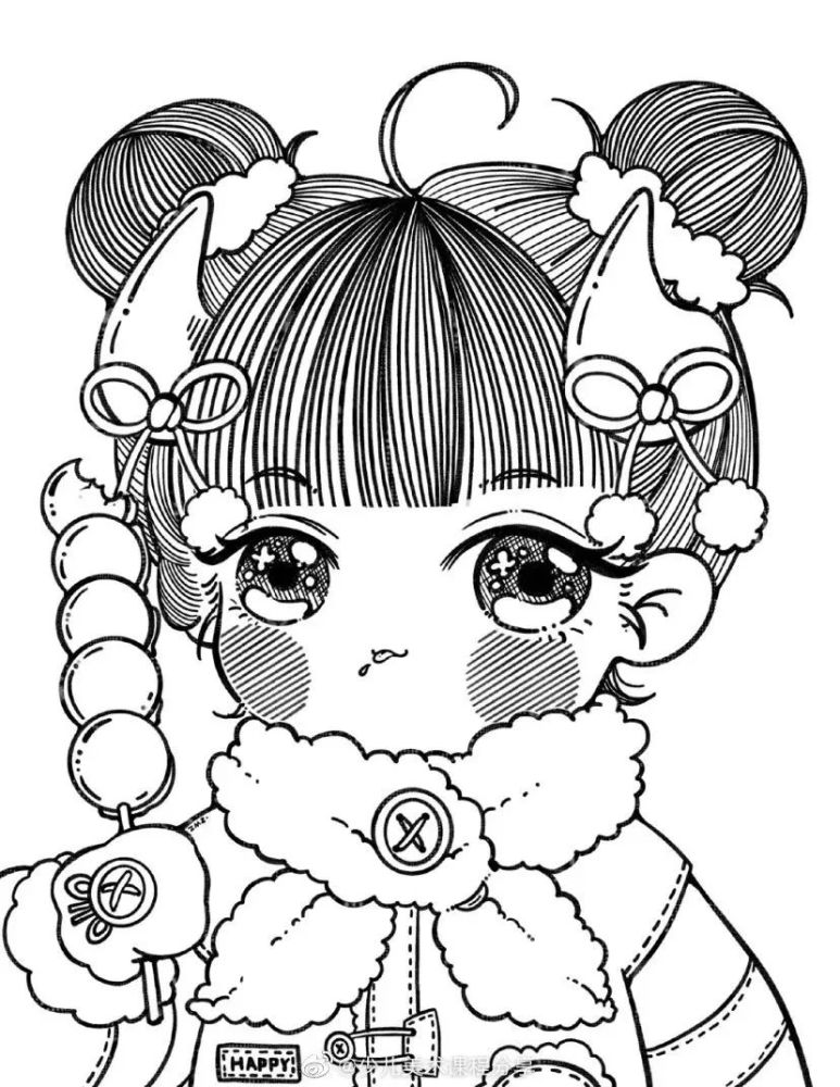 素材黑白线描画人物篇简单易学适合初学者临摹
