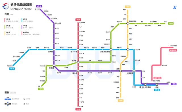 长沙地铁线路图2022年最新版,高清长沙地铁线路图