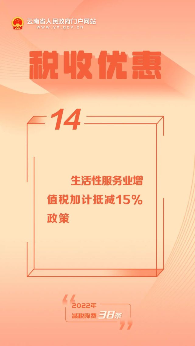 2022年减税降费38条丨79生活性服务业增值税加计抵减15政策