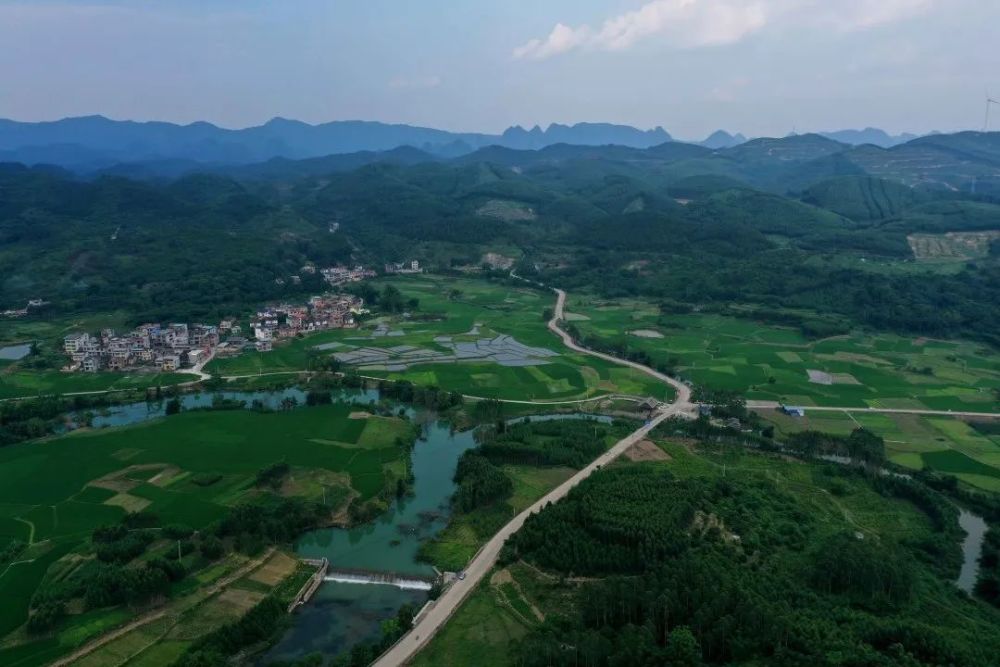 6月8日,在广西柳州市融安县大良镇新和村拍摄的田园美景.