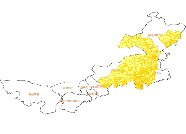 6小时内乌兰察布市东部,锡林郭勒盟南部和东部,赤峰市,通辽市西部