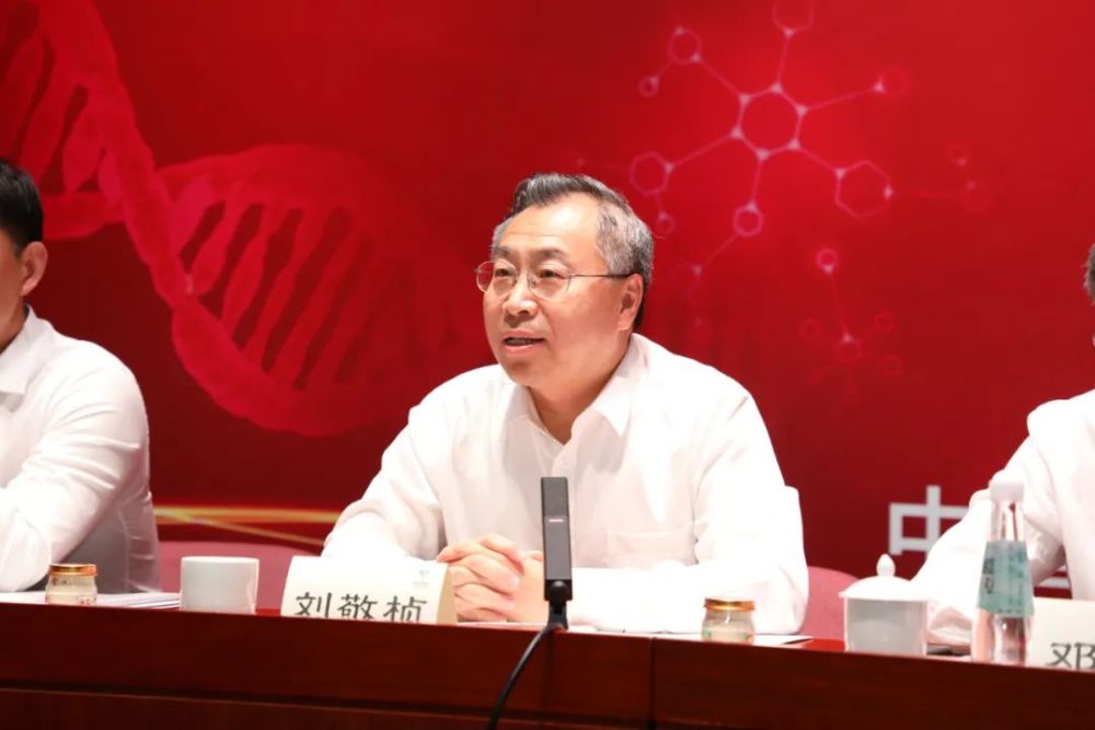 集团党委书记,董事长刘敬桢作讲话,集团领导班子成员出