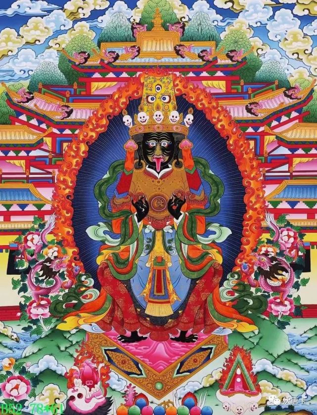 编号138-135878:彩绘唐卡-扎基拉姆(78×61cm左右)