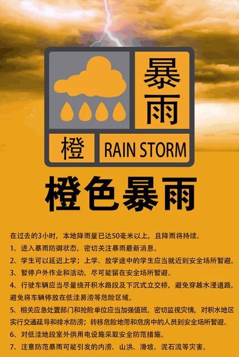 暴雨橙色预警信号德州又发布14时16分7到9级雷雨大风和雷电活动伴有短