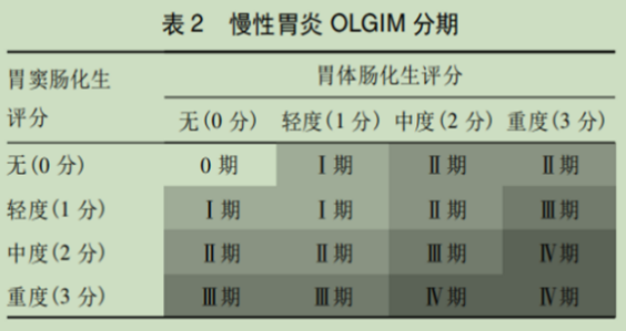 olga和olgim是目前评估萎缩/肠化严重程度和范围相对准确性较高的