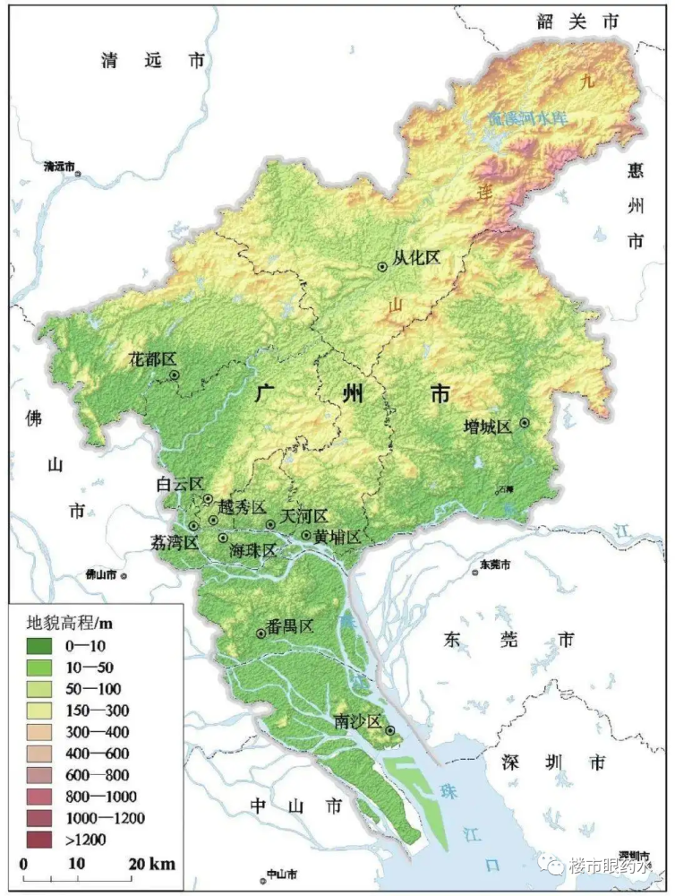 增城北部,广州传统老区东北部的丘陵山地地区,连片分布,也是人口密度