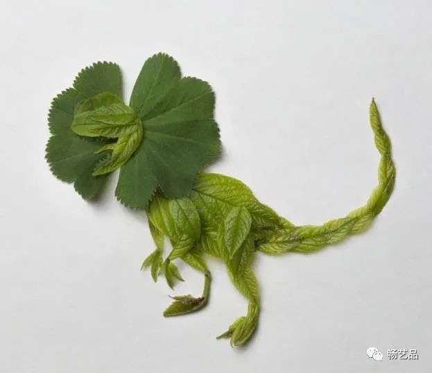 用树叶拼成的各种恐龙你见过吗放假了跟孩子一起做吧