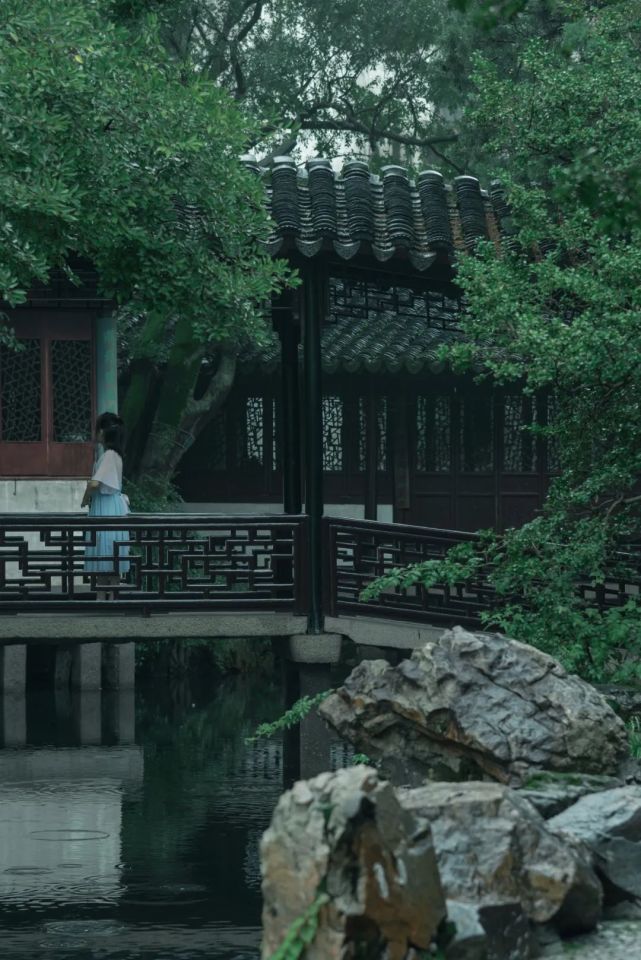 远眺北寺塔,夏雨绵绵,塔影朦胧.鸟鸣声声,不绝于耳.