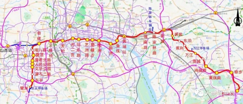 坊间流传原版本走向示意图 来源:网络广州地铁28号线(即佛穗莞城际)