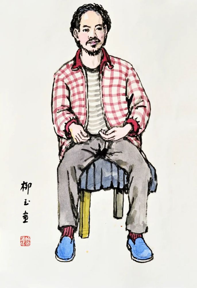 国画 35x24cm 2022年《老周》国画 35x24cm 2022年67《画家老宁
