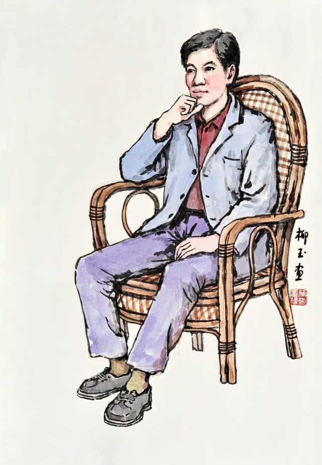 《画廊老板》国画 35x24cm 2022年《准书法家》国画 35x24cm 2022