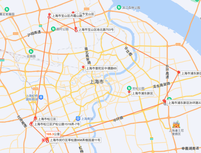 举例来看,上海康城,龙湖北城天街,南国花园,上海青年城分别位于上海1