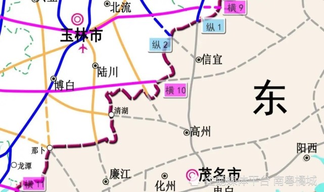 陆川县,于玉林市陆川县清湖镇进入广东茂名境内,之后经茂名化州市平定