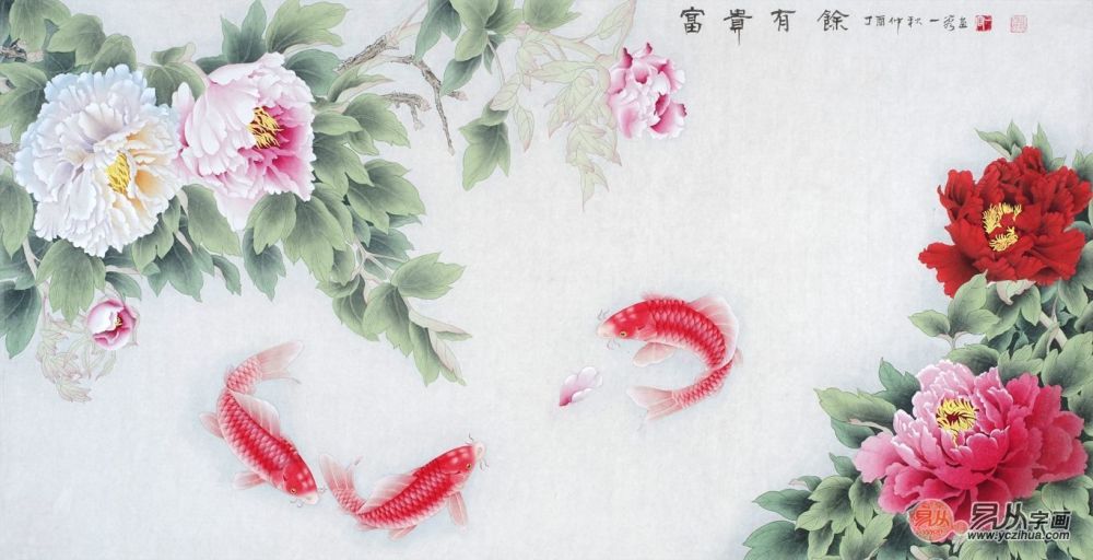 家中装饰花鸟画三荷花花叶清秀,花香四溢,沁人心脾,自古就受到人们的