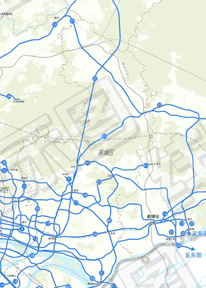07 -从化地铁线网从化就更少了,只有14,37,42号线三条地铁