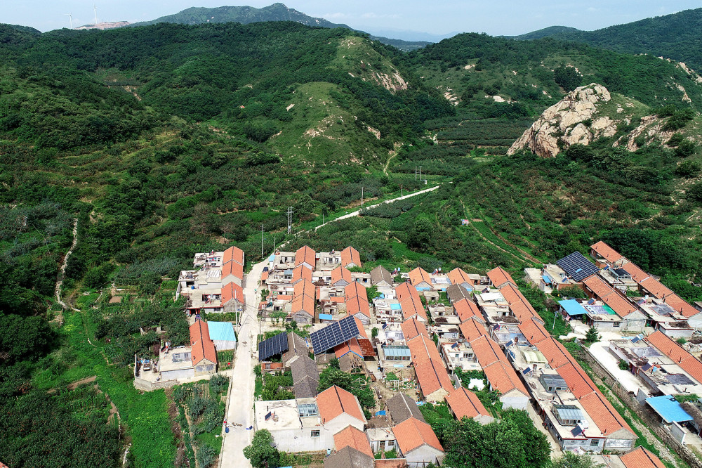 航拍组图三县交界处的美丽村落栖霞市苏家店镇后寨村