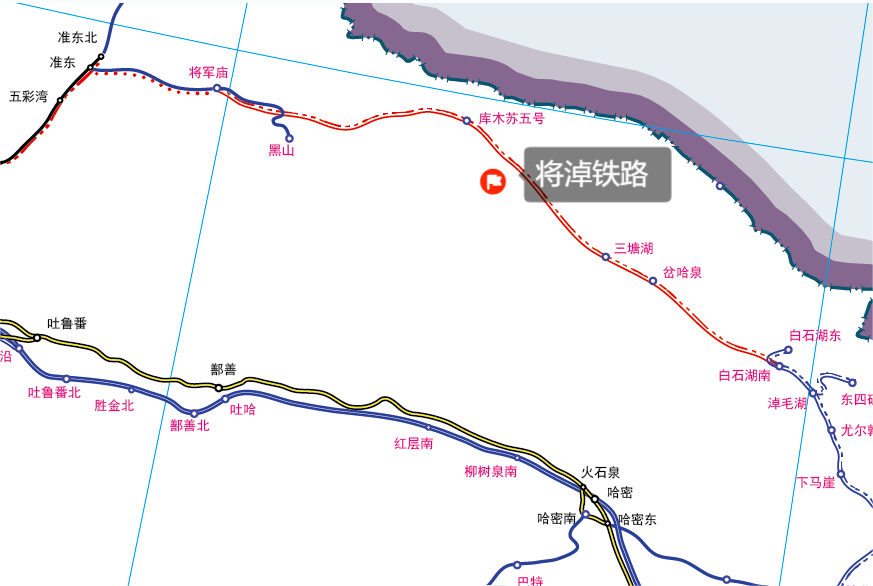 将淖铁路将淖铁路:线路东端自红淖铁路白石湖南站引出,西端与乌将铁路