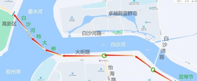 火炬路白沙河特大桥自8月18日至12月1日半幅封闭施工