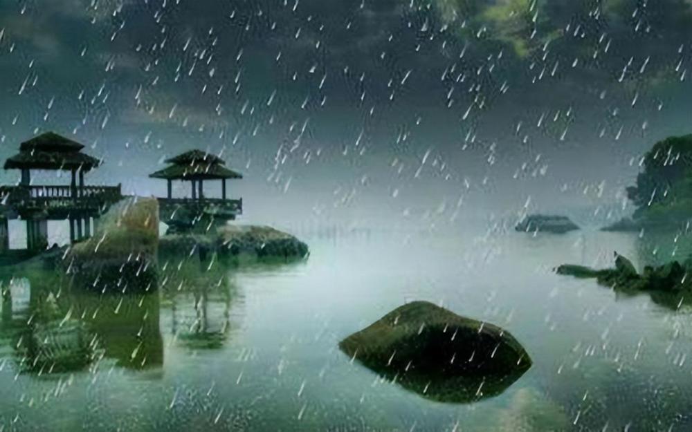苏轼《浣溪沙·游蕲水清泉寺》2.对潇潇暮雨洒江天,一番洗清秋.