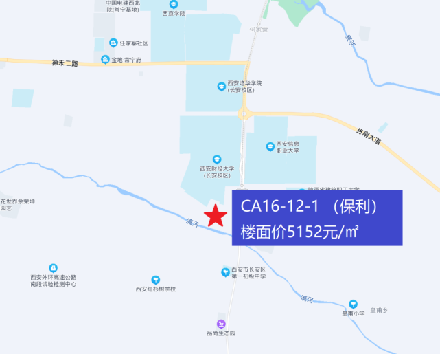 1,宗地ca16-12-1,住宅用地,位于长安区王曲街道,东邻陕西建筑工程职业