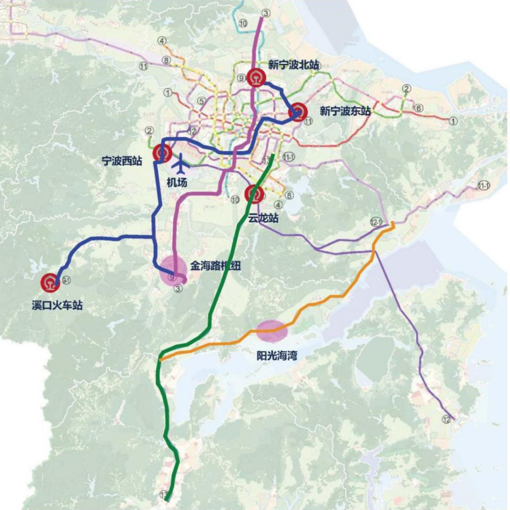 奉化区拟新增9号线将连接奉化火车站宁波西枢纽栎社机场和宁波核心区