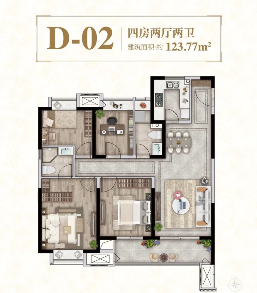 刚刚泰州名校旁再添纯新盘92135㎡户型图曝光