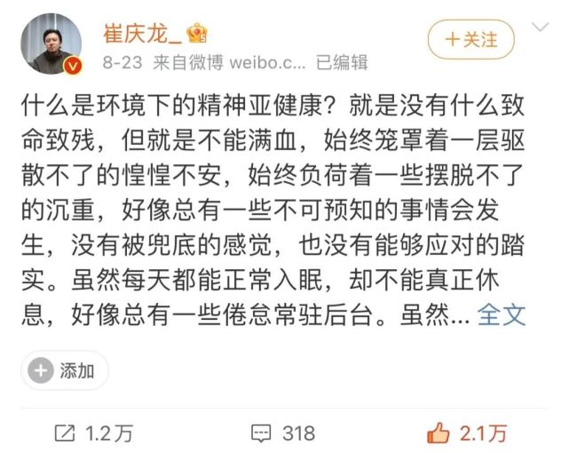 我认为是博主"崔庆龙"所勾勒出的状态:什么是当下时代的低配生活?