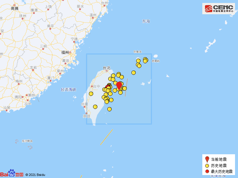 台湾花莲县海域发生42级地震