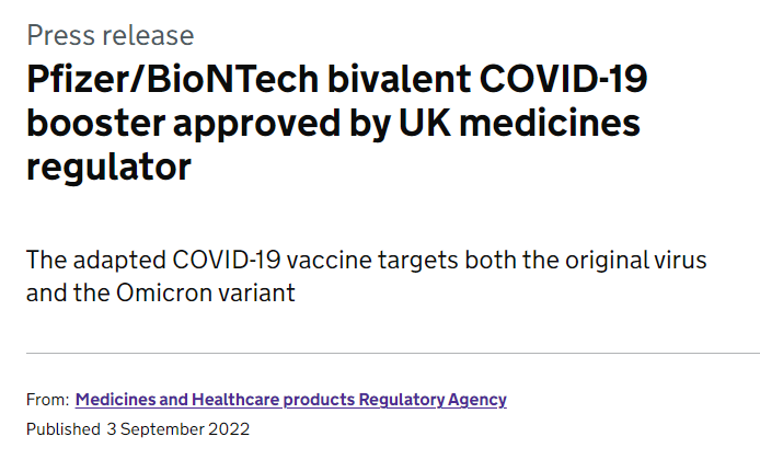 英国药品监管机构批准辉瑞biontech二价新冠疫苗