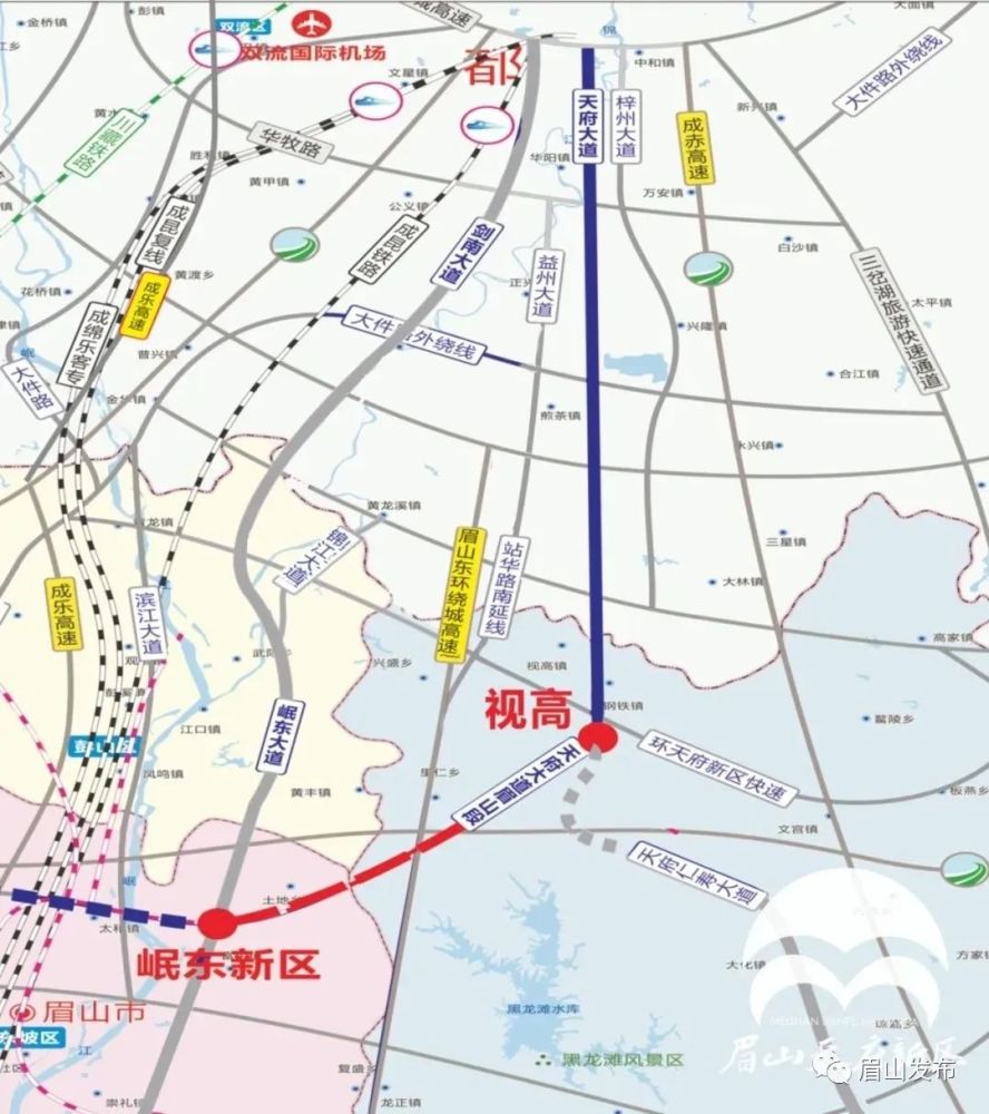 双向12车道天府大道眉山段9月底具备通车条件