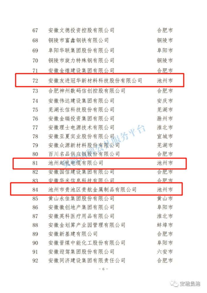 百强榜单2022安徽省民营企业一起来看完整名单:池州市尚未有入榜者