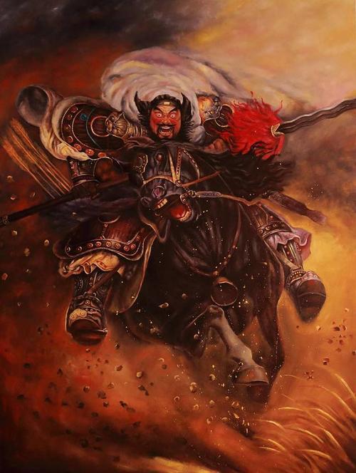 口中怒喝"吕布匹夫,休逞口舌之快,可敢与吾大战三百回合