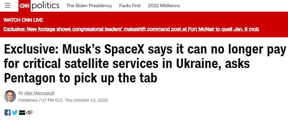 spacex称无法再承担乌“星链”费用_spacex星链下一次发射_spacex星舰