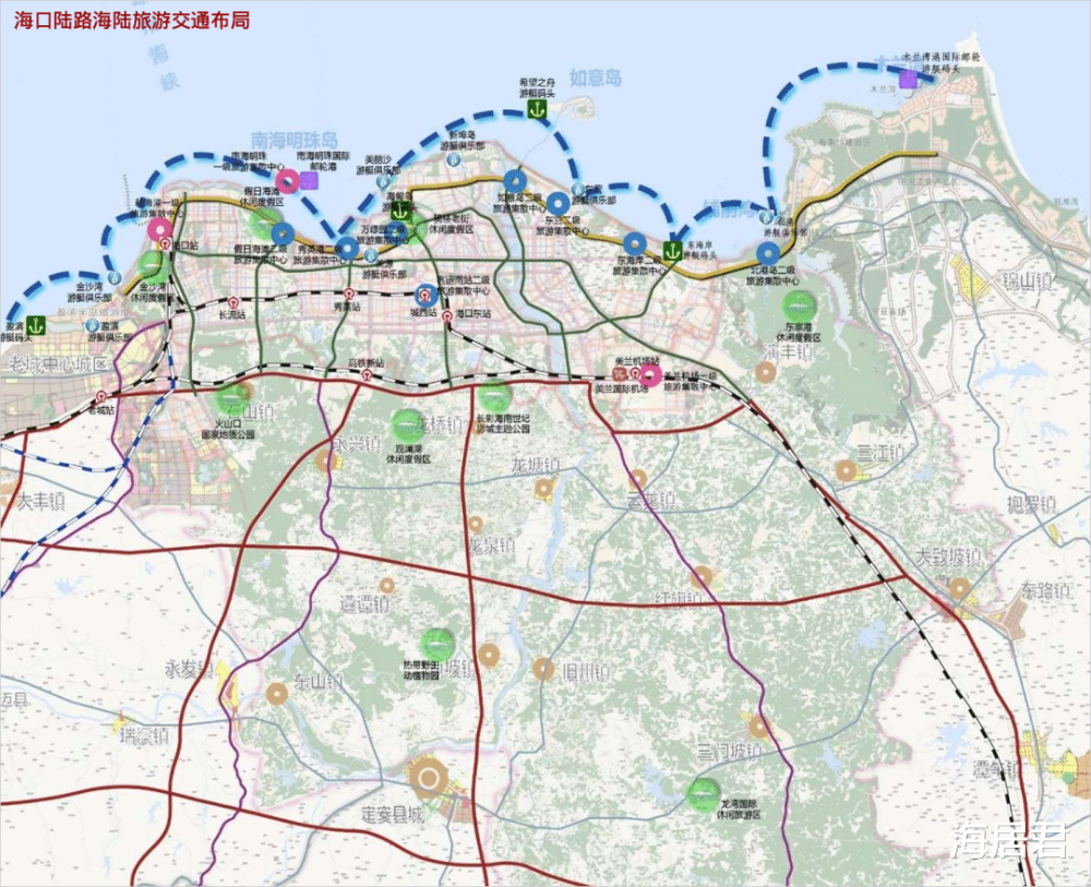 海口交通规划出炉涉及51轨道交通网跨海工程环岛高铁线路南迁