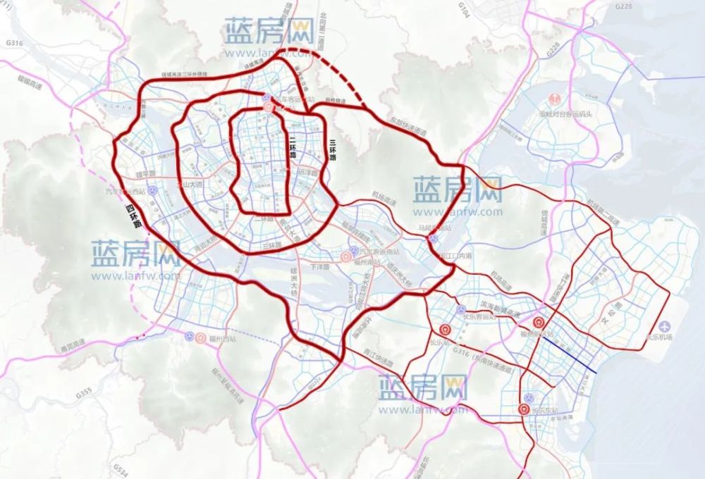 位置曝光福州拟建多个过江通道四环最新线位落定