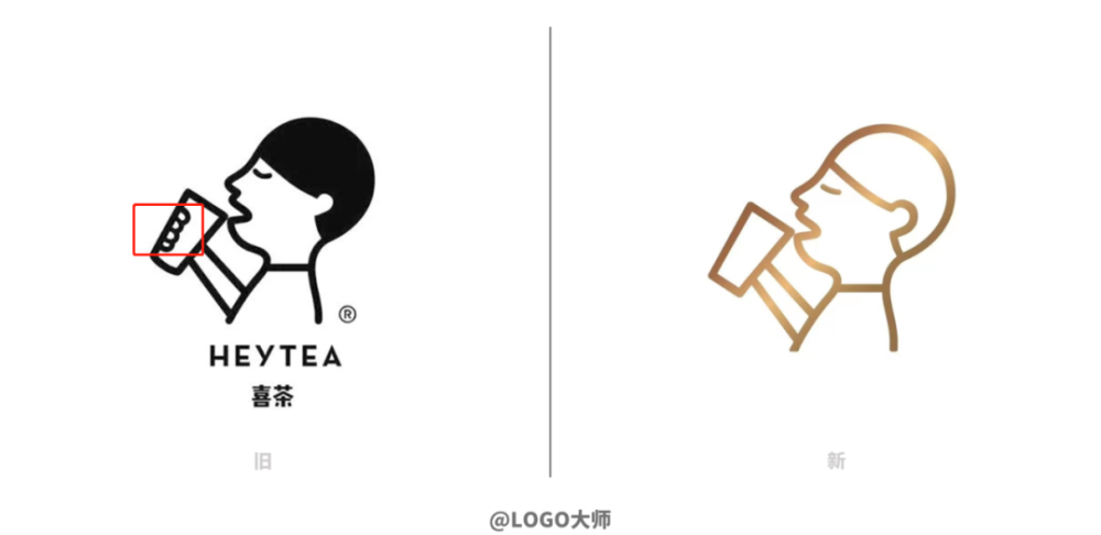 新logo依旧是保留了原本小人侧身手拿杯子的形象设计,整体采用粗线条