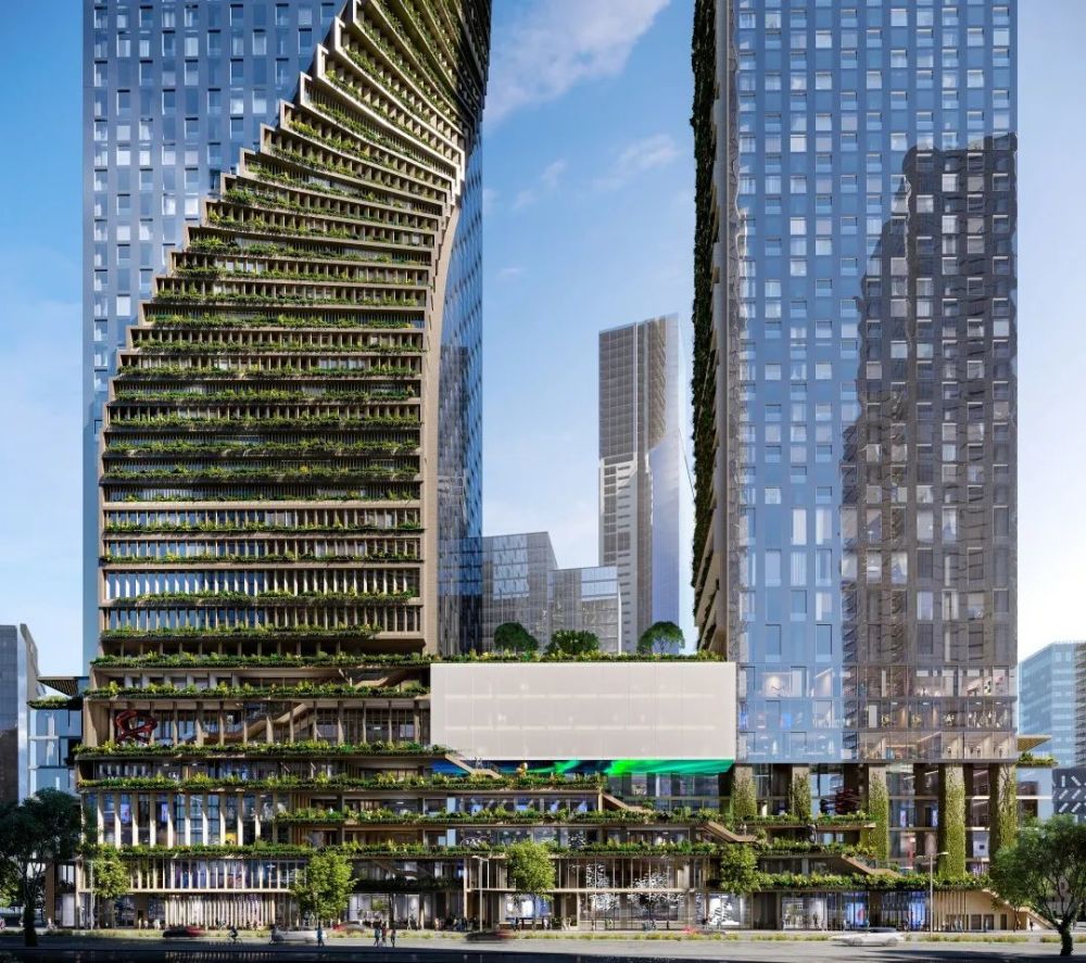 澳大利亚第一高楼绿色枢纽连接的垂直城市中心