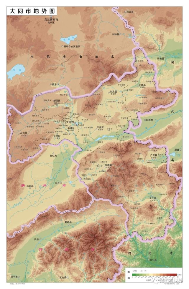 2022年山西省及下辖11地级市标准地图地势版——表里山河，形胜之地_腾讯新闻