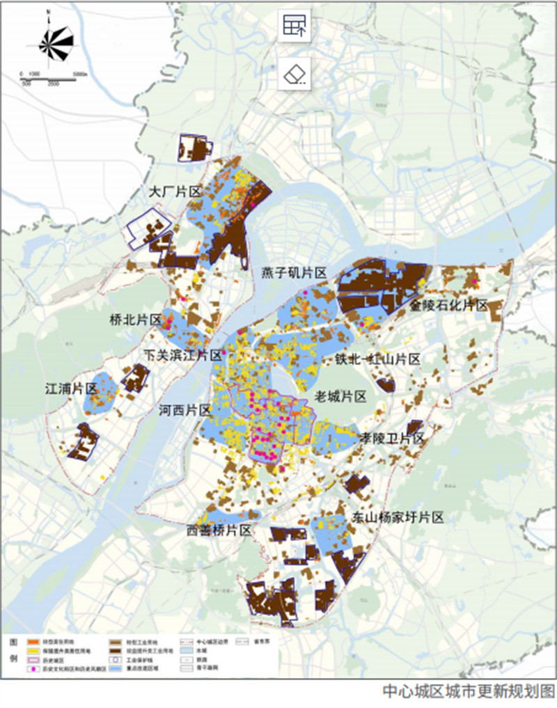 此外,南京划定12个城市更新重点片区,采取差别化的更新方式和规划引导