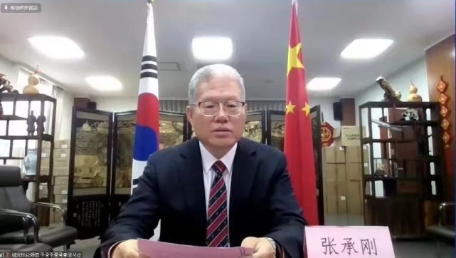 中国驻光州总领事张承刚,义乌市市长叶帮锐,海南郡郡守明炫官,浙江省